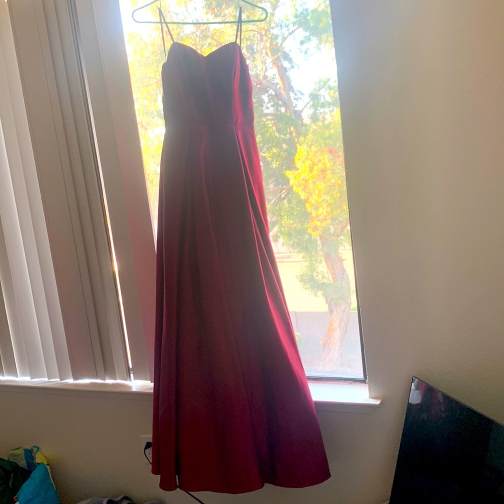 Speechless burgundy backless gown